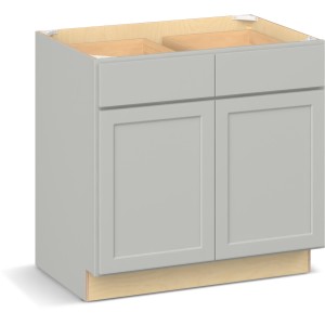 RELIABILT Parkstone II Base Cabinet, Light Gray, 36" W, 2 Doors 2 Drawers, Fully Assembled - 649983 | Lowe's Pro Supply